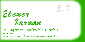 elemer karman business card